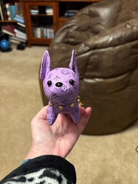 Purple Bulldog Purse Charm
